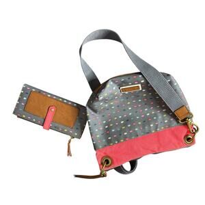 Fossil Keely Crossbody Shoulder Bag Pink Gray Multi Color matching wallet
